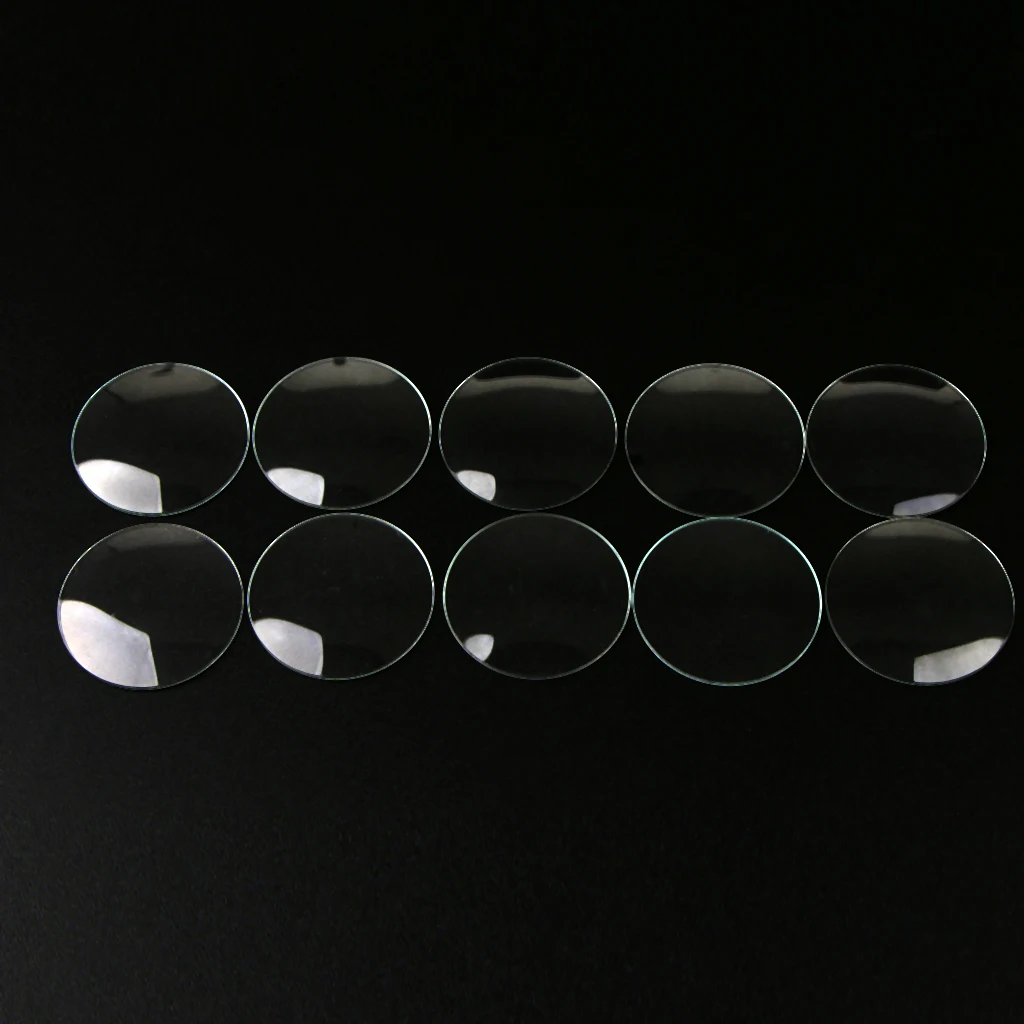 10pcs Convex Crystal Watch Glass Face Lens Watch Accessories Dia 16mm-19mm Smart Watch Tempered Glass Screen Protector Film 