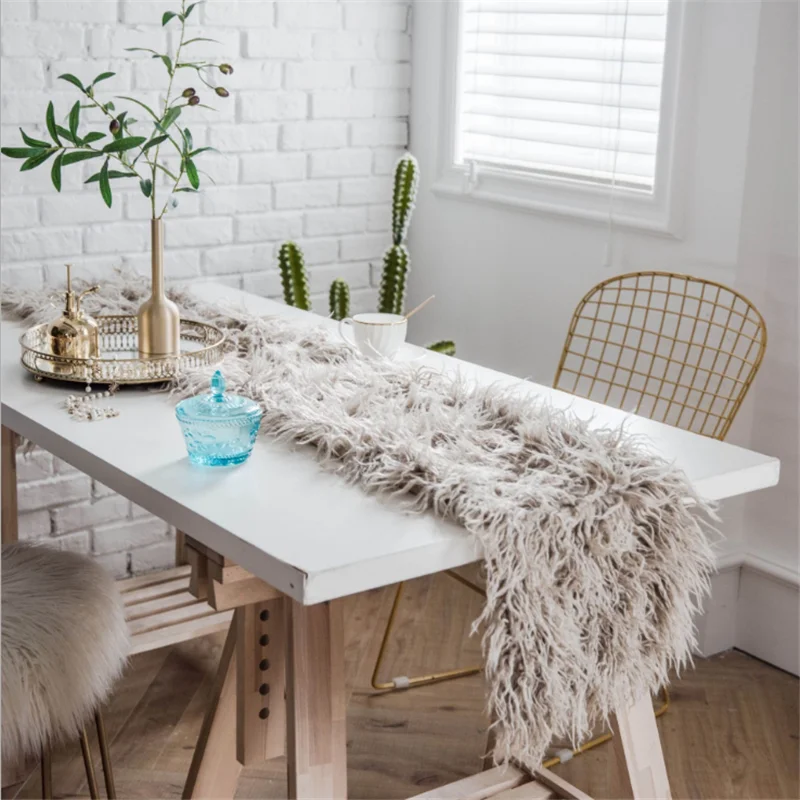 Имитация шерсти Европейский банкет настольная дорожка модель комнаты домашний стол полотенце чайный стол полотенце украшение стола Настольный флаг