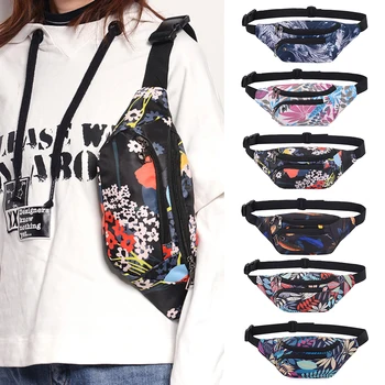 

Multifunction Women Men Shoulder Crossbody Waist Bag Nylon Fashion Print Ladies Zipper Fanny Chest Packs