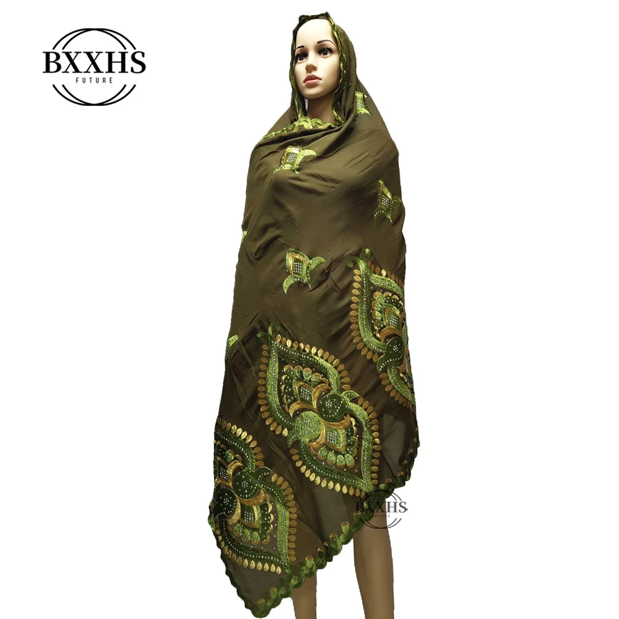 Африканский мусульманский Женский вышитый хиджаб шарф, смешанный дизайн и цена