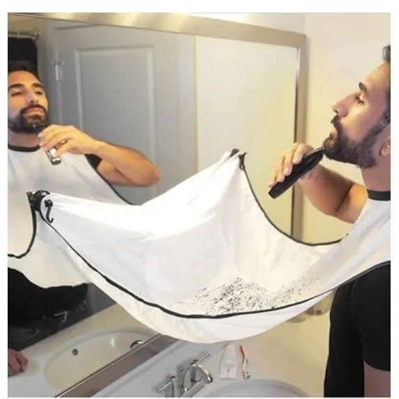 Avental do Banheiro Avental para o Homem à Prova Pano de Limpeza Homem Barba Preta Avental Cabelo Barbear Dwaterproof Água Floral Doméstica Protecter 130x80cm 1 Tampas, , folhas e invólucros