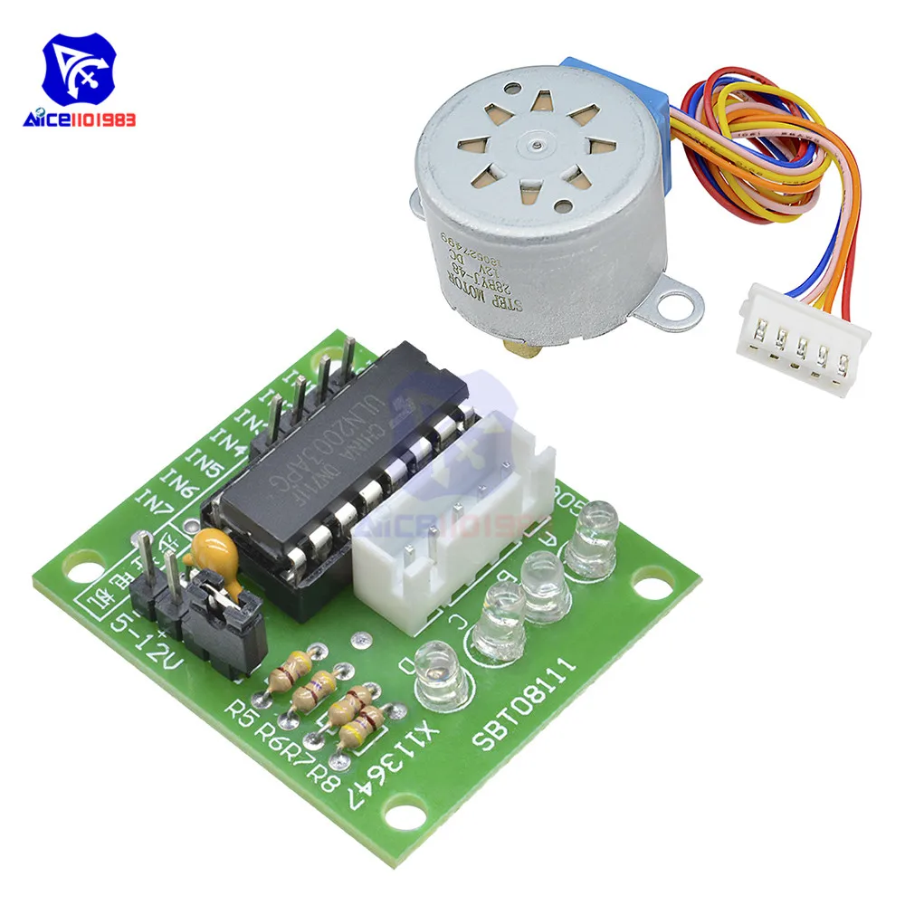 4 фазный шаговый двигатель с платой драйвера ULN2003 для Arduino PI PIC Raspberry Pi 5 В/12 В 28BYJ 48