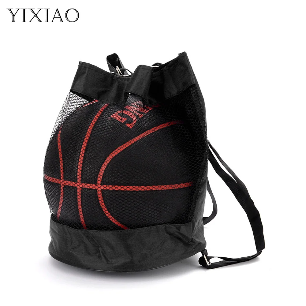 YIXIAO1PCSPortableBasketballMeshBagOutdoorFootballSoccer