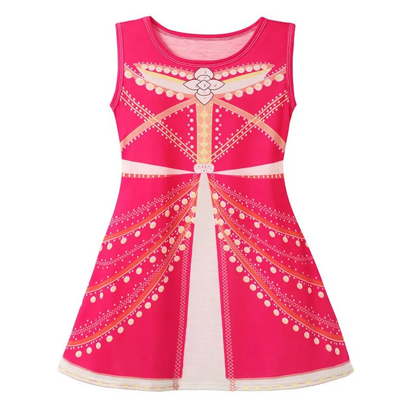 Fuchsia Dress Only VOGUEON Aladdin платье цвета Жасмин одежда для девочек ярко Розовый Фуксия Зеленый Синий арабский принцесса нарядная одежда, костюм на Хеллоуин - Цвет: Fuchsia Dress Only