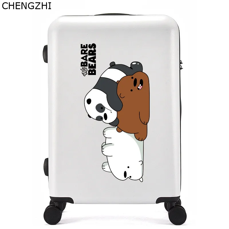 CHENGZHI 2" 24" 2" дюймов мультфильм чемодан на колёсиках spinner милый Дорожный чемодан-тележка сумки с колесами