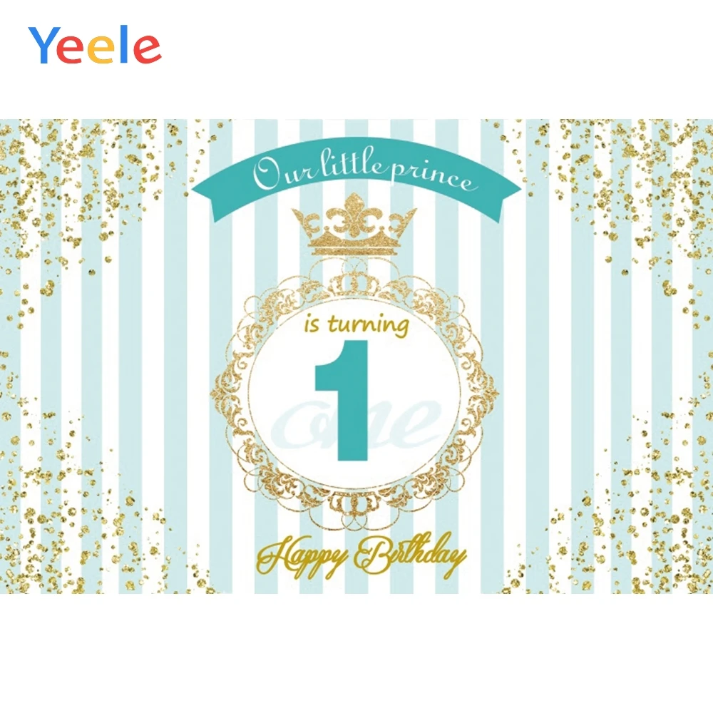 Yeele Happy 1st Birthday наша маленькая принцесса Золотая граница сцена фотографии фоны для фотографий фоны для фотостудии - Цвет: NWH05034