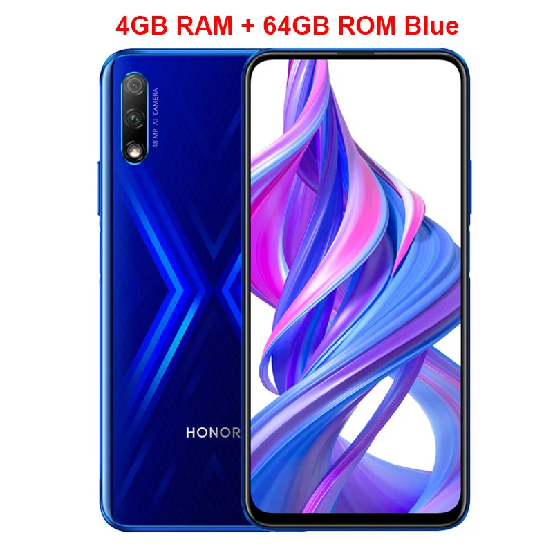 Blue 4GB 64GB Original Honor 9X 4GB 64GB 128GB 48MP Dual Cameras GPU Kirin 710F Octa Core 6.59 inch FHD Full Screen Mobile Phone Smartphone - Цвет: Blue 4GB 64GB