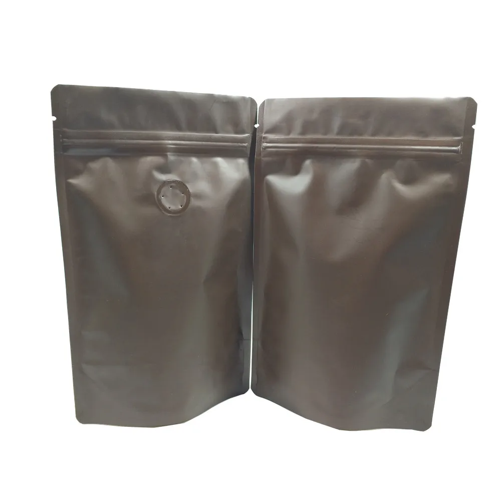 

50Pcs/lot 2 Styles Matte Coffee Color Stand Up Aluminum Foil Zip Lock Package Bag Doypack Mylar Food Tea Storage Zipper Pouch