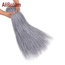 AliRobam 24 дюйма длинные косички крючком Сенегальские накрученные волосы чистые или Омбре Синие Серые синтетические плетеные волосы для наращивания 30 прядей/упаковка