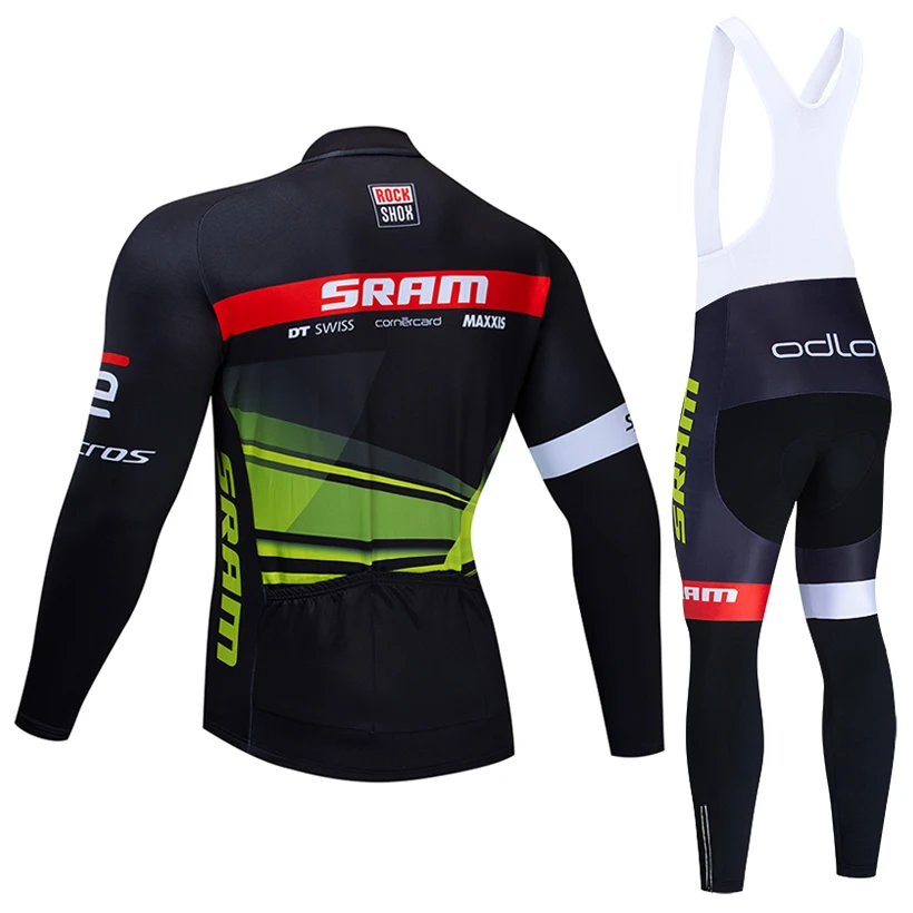 Новинка SRAM командная велосипедная майка 20D набор велосипедных штанов Ropa Ciclismo мужская зимняя термо флисовая pro трикотаж для велосипедистов одежда