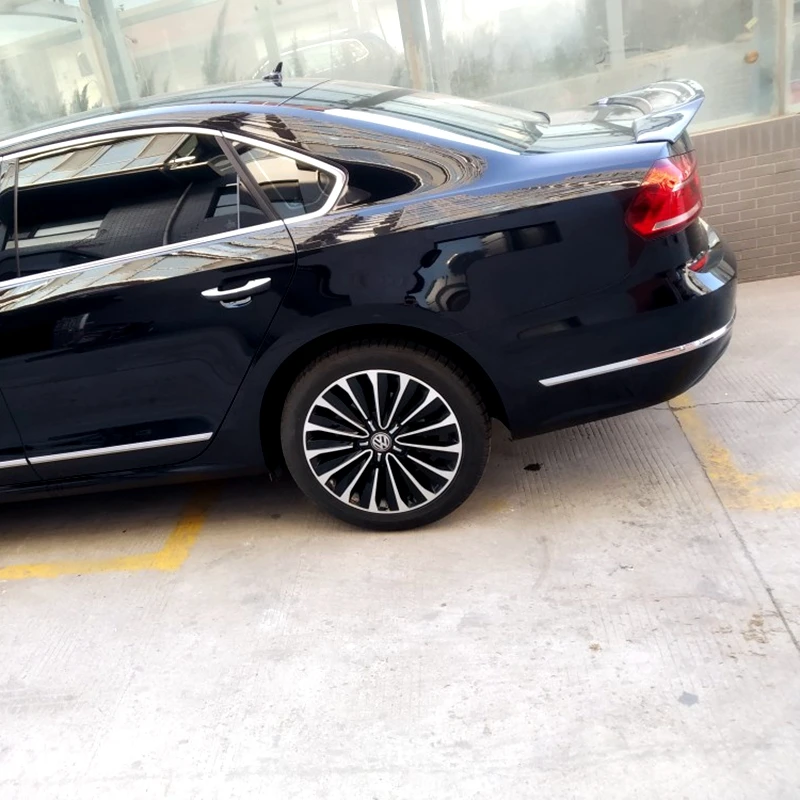 Украшение в виде хвостового крыла автомобиля для Volkswagen Passat 2013 высокое качество углеродное волокно черный спойлер на задний багажник, крыло