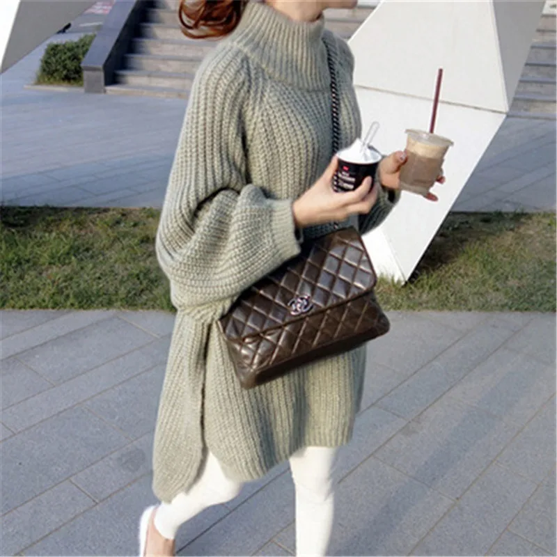 

The new Autumn/winter 2020 Korean version of women's wear pullover lazy loose sweater long-sleeved dress to keep out the cold