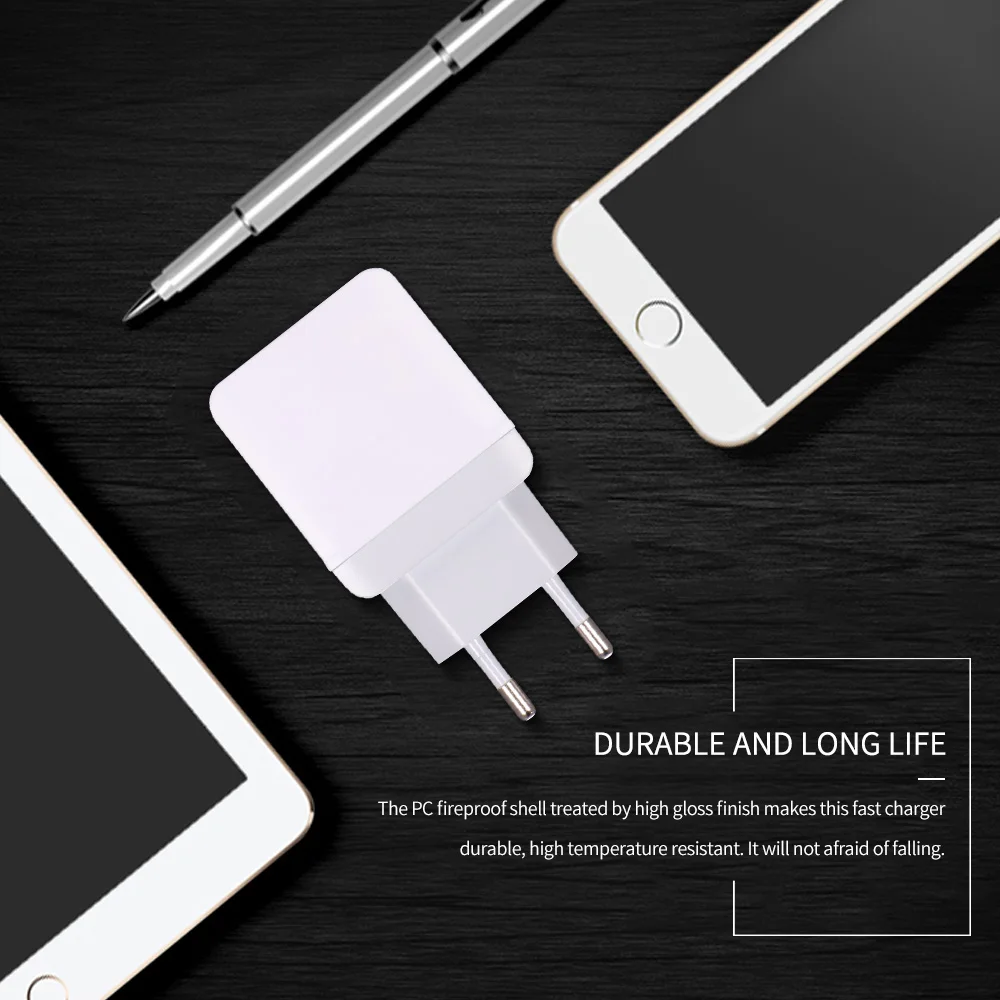 Зарядное устройство Dual USB 3,0 планшет QC Быстрая настенная зарядка портативный разъем-адаптер для samsung A50 IPhone для Iphone Android Xiaomi
