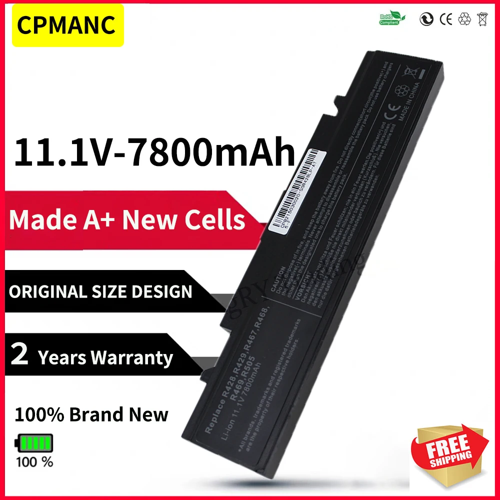 Células de Bateria para Samsung Aa-pb9nc6b Aa-pb9ns6b Pb9nc6b R580 Np350v5c R525 R430 R530 Rv411 Rv508 R510 Np-r528 R468 Rv428 Rf511