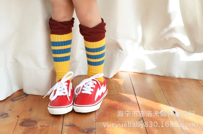 Spring And Autumn New Products Large Flounced Thin Stripes Western Style Men And Women Children Tube Socks