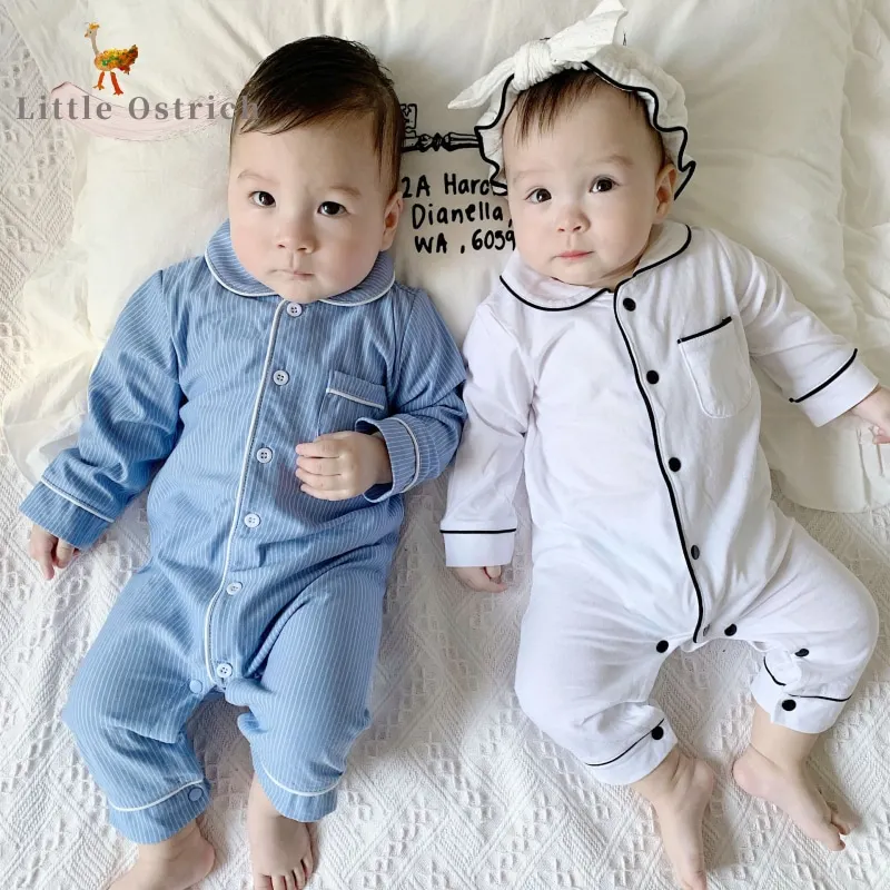 

Newborn Baby Girl Boy Rompers Cotton Autumn Spring Infant Toddler Homesuit Bebe Jumpsuit With Collar Pocket Ropa Baby Clothes
