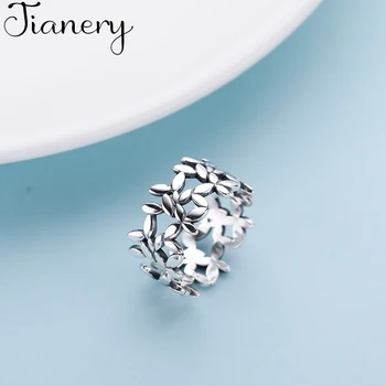 

JIANERY Bohemian Fashion 925 Sterling Silver Multi-layer Leaf Rings For Women Retro Engagement Jewelry Wholesale