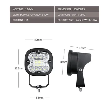 

6000K Working Light Waterproof W/ Bracket Replacement Car 3-Inch Off-Road Truck