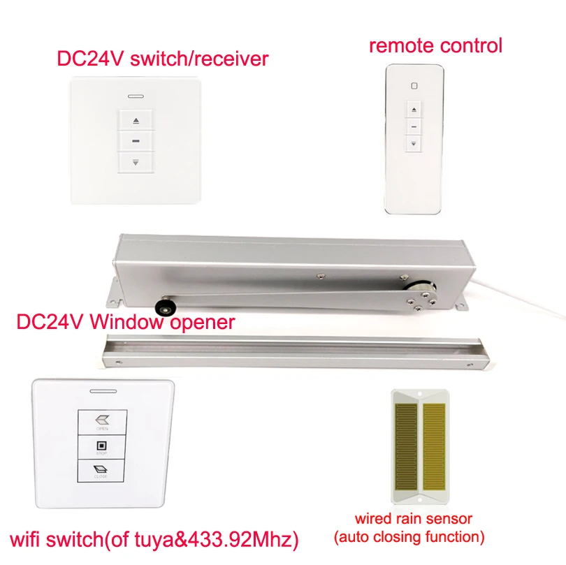 Tuya the 24V Sliding Arm Automatic Window Opener Is Used to Open the 90 Degree C