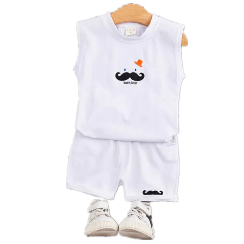 

Children Summer Fashion Baby Boys Girls Clothes Kids Cartoon Vest Shorts 2 Piece/sets Toddler Cotton Clothing Infant Tracksuits