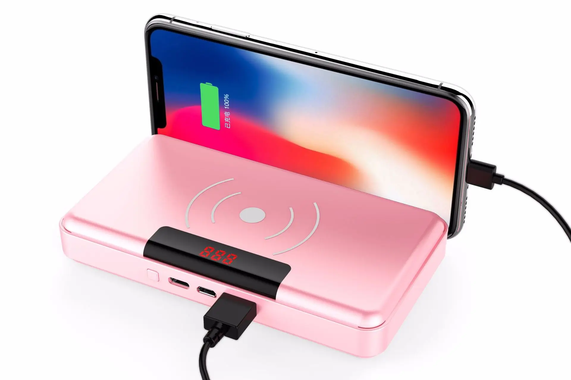 10000 мАч Внешний аккумулятор портативное зарядное устройство usb type C банк питания Qi Беспроводное зарядное устройство для iPhone 11 pro samsung Xiaomi