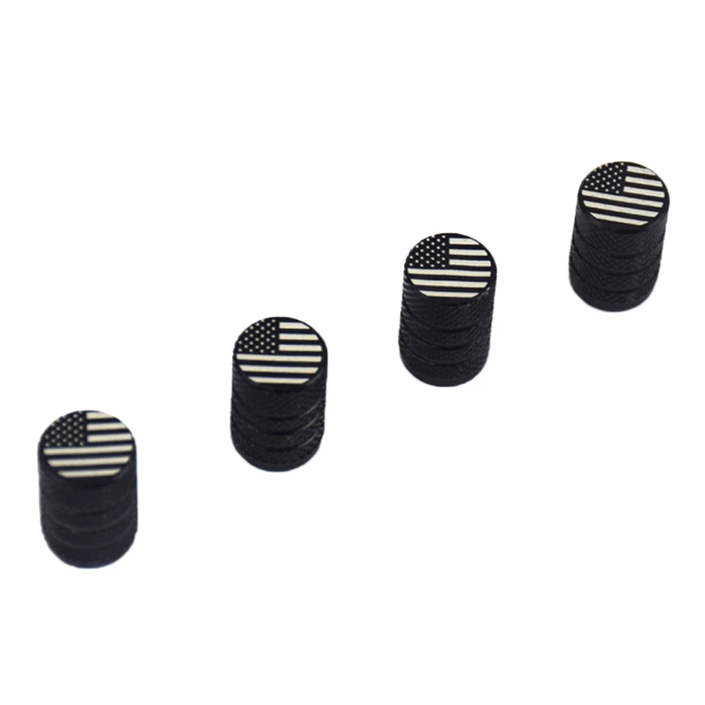 USA Flag Tire Valve Stem Caps Universal fit for Cars, SUVs, Bikes, Bicycles, Trucks, Motorcycles, Light-Weight Aluminum Alloy