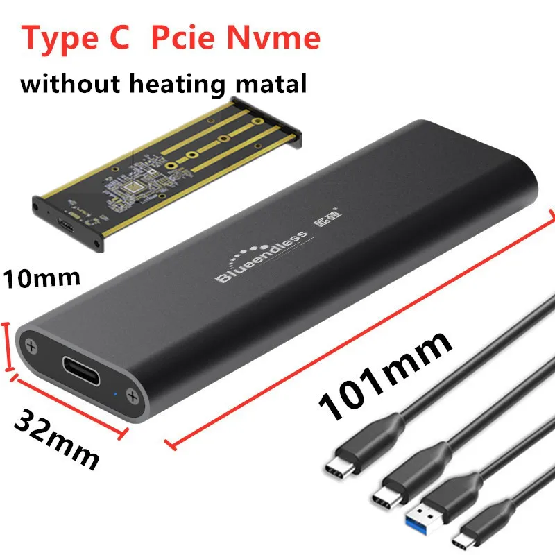 PCIE M.2 NVME GEN2 10Gbps SATA NGFF 6Gbps Case USB SSD Enclosure Type C USB 3.1 SSD Case NVME Hard Disk Enclosure HDD Case best external hard drive enclosure HDD Box Enclosures