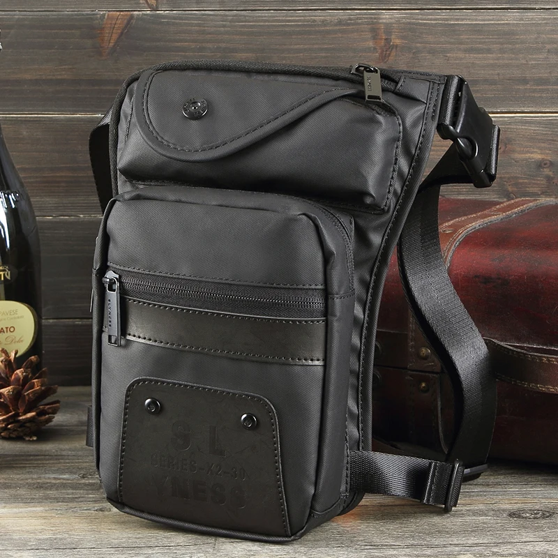 Fashion Men Drop Leg Bag High Quality Fanny Pack Motorcycle Riding Shoulder Crossbody Bags Thigh Male Hip Belt Waist Packs