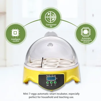

New 7-Eggs Full Automatic Hatchery Incubator Temperature Display Farm Egg Incubator Hatcher Chicken Duck Bird Quail Brooder