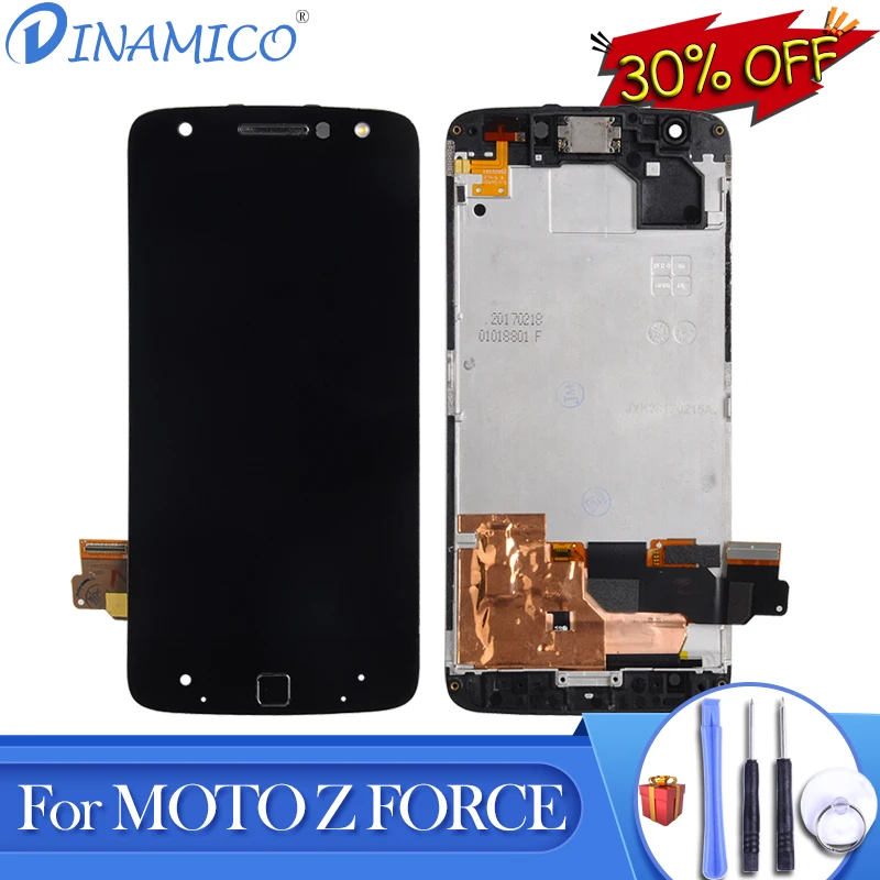 

Dinamico Promotion For Moto Z Force Lcd Touch Screen Digitizer Assembly With Frame For Motorola Z Force Droid Display