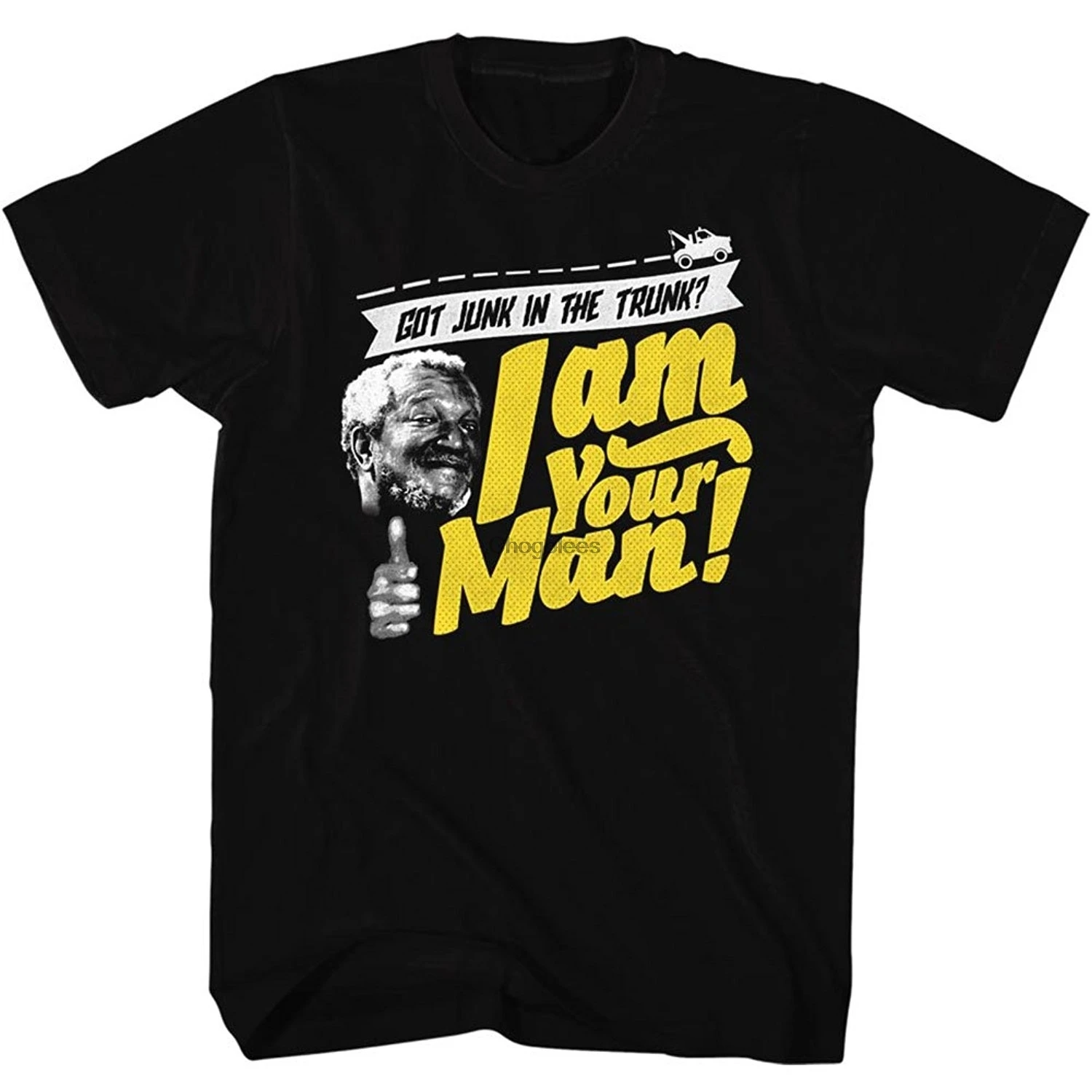 Sanford and Son Men's Junk In The Trunk Slim Fit T-Shirt XXXX-Large Black | Мужская одежда