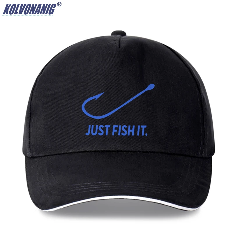 Black 03 Забавная бейсболка с принтом «Just Fish It» для рыбалки s, Мужская бейсболка с козырьком, унисекс, для улицы, Солнцезащитная Бейсболка Кепка водителя грузовика, шляпы для папы - Цвет: Black 03