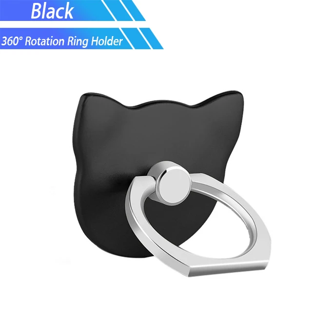 Мини-телефон кольцо палец кольцо держатель металлический телефон Стенд крепление держатели смартфонов для Xiaomi 9 samsung Планшеты мобильные телефоны портативный - Цвет: Cat Black
