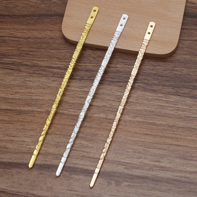 10 PCS 4*150*2mm Vintage Metal Alloy Flat Hair Stick Setting DIY Accessories For Jewelry Making | Украшения и аксессуары
