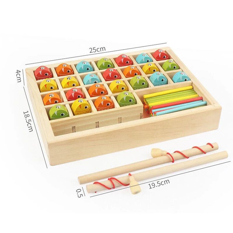 Монтессори, Обучающие деревянные игрушки, детские игрушки, магнитная рыболовная игра, математическая игрушка для раннего обучения, обучающая игрушка для детей