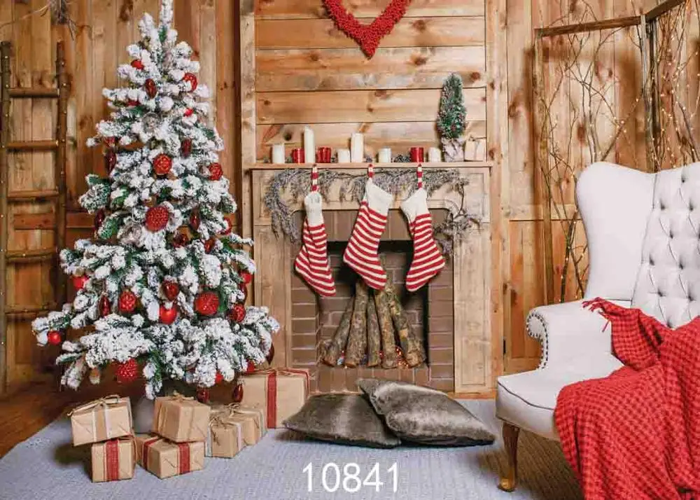

SHENGYONGBAO Art Cloth Custom Photography Backdrops Prop Christmas day Christmas Tree Theme Photo Studio Background ST-13