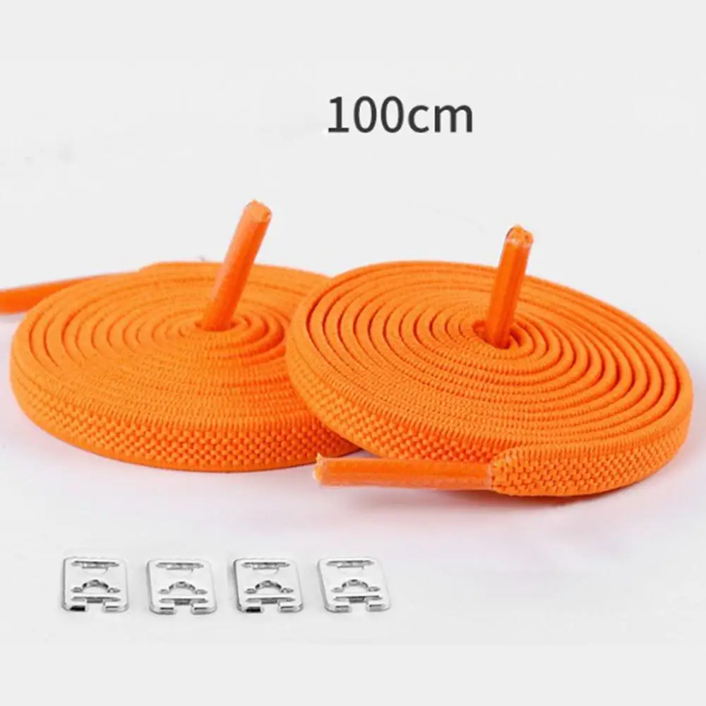 Orange 1 пара; популярная спортивная обувь на плоской подошве 100 см; флуоресцентные модные черные и зеленые шнурки; Лидер продаж; шикарные повседневные парусиновые шнурки из полиэстера - Цвет: Orange