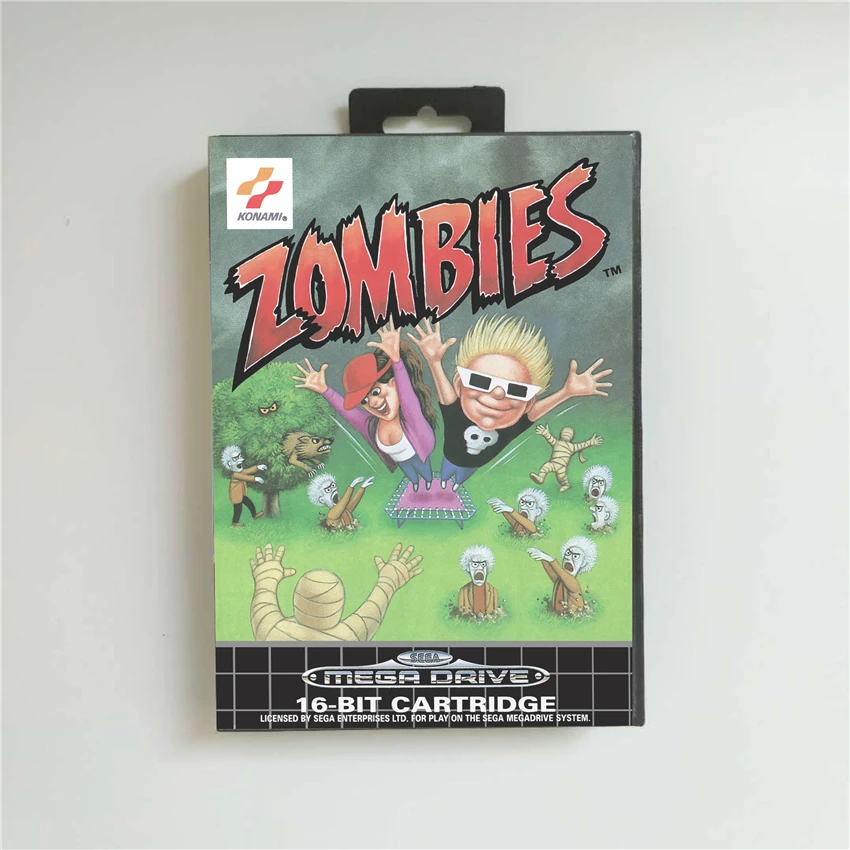 

Zombies ate my Neighbours - EUR Cover With Box 16 Bit MD Game Card for Sega Megadrive Genesis Video Game Console