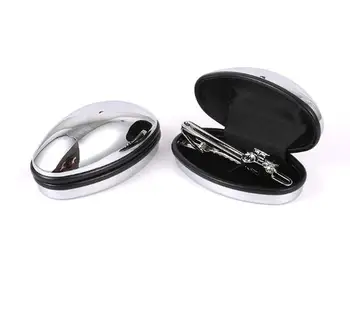 

24pcs Oval Electoplating Box For Cufflinks/Tie Clip 77x42x34mm Jewelry Boxes Cuff Links Tie Pin Bar Storage Holder Gift Boxes