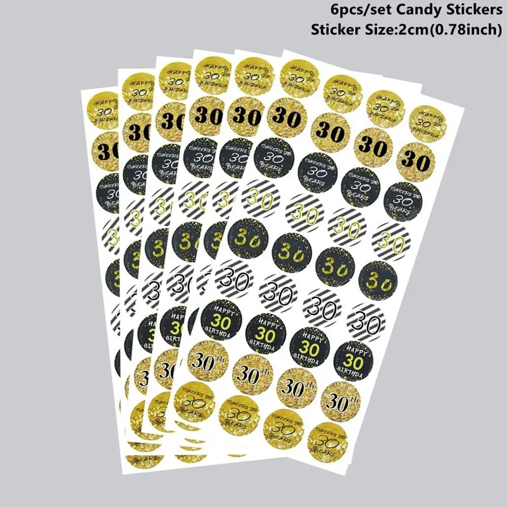 30th Stickers CHZLL 30, 40, 50, 60, запечатывание этикеток на день рождения, наклейки на день рождения, украшения на день рождения для взрослых, товары на день рождения, подарки на день рождения - Цвет: 30th Stickers