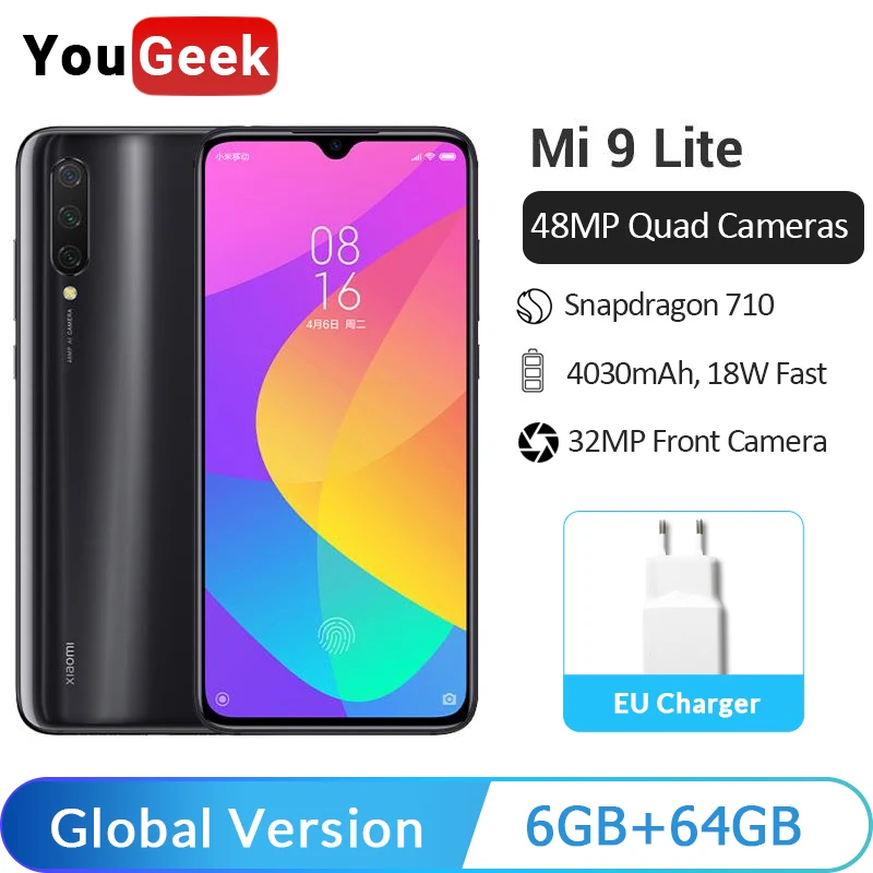 Глобальная версия Xiaomi mi 9 Lite mi 9 6GB 64GB Смартфон Snapdragon 710 48MP Quad camera 32MP фронтальная камера 6,3" экран