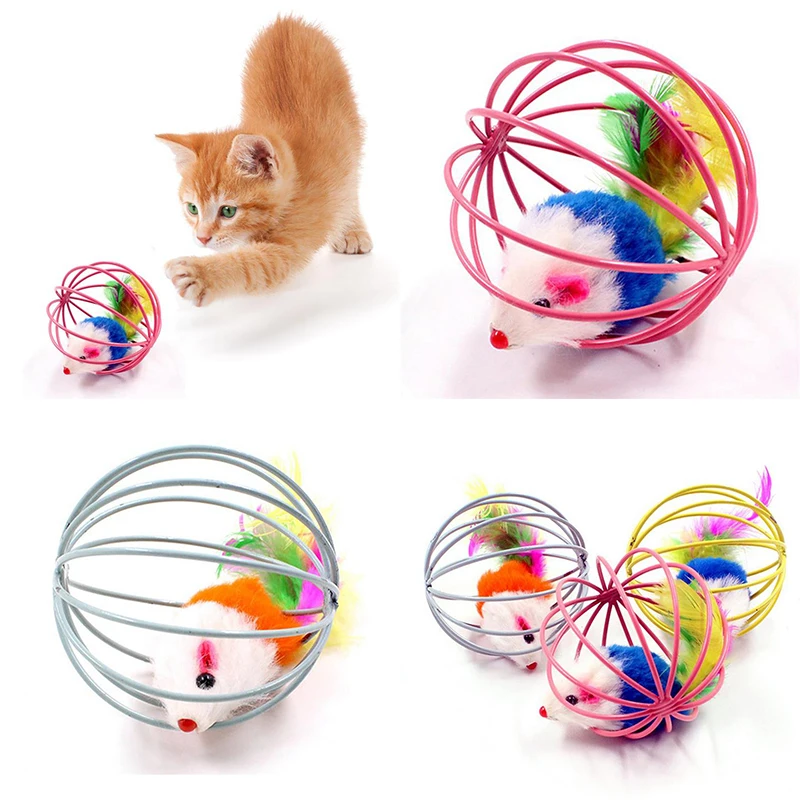 

Mouse Cage Toys Random Color Plastic Feather Wand With Bell Stick Pet Supplies
