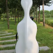 Cello Hard Case 4/4 Cello Case Carbon Fiber High Strength/Light-White#003