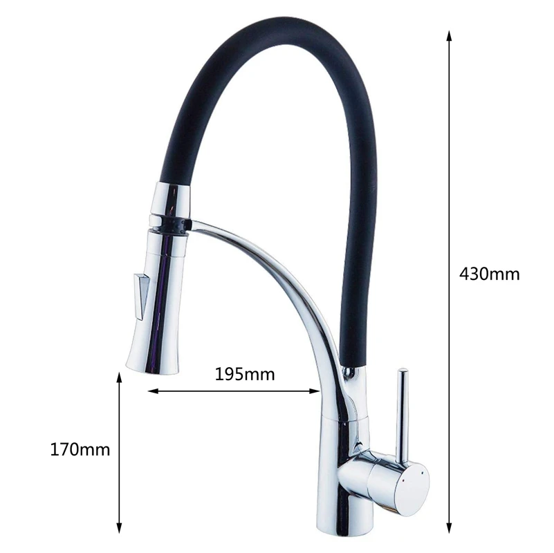 Kitchen TapPull Down Sprayer Kitchen Basin Sink Mixer Tap 360 Degree Rotating Spout Hot and Cold Wa - 4000326053509
