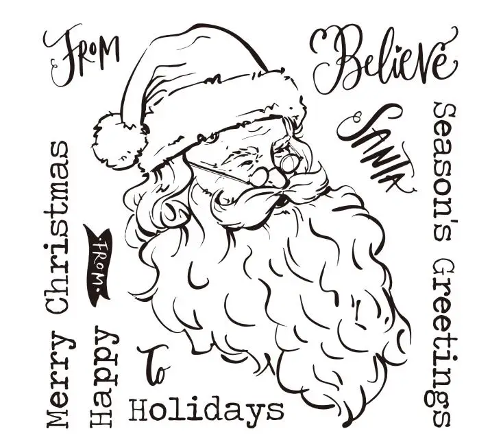 Санта Клаус прозрачный силиконовый штамп/печать для DIY скрапбукинга/фотоальбома