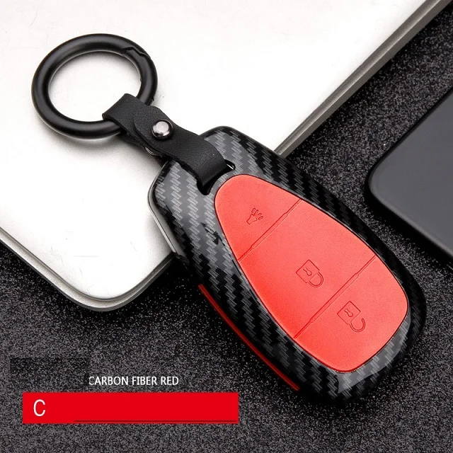 C Carbon red Автомобильный Стайлинг ABS углеродное волокно Автомобильный Дистанционный корпус умного ключа Крышка для CHEVROLET MALIBU EQUINOX CRUZE CAMARO - Название цвета: C Carbon red
