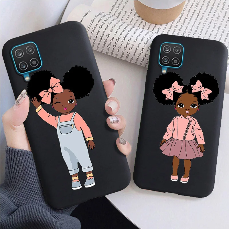 Cute black skin doll Black Soft Phone Case For Samsung A10 A20 A30 A40 A50 A70 A21 A31 A51 A71 A41 A32 A42 S52 A72 A6 2018 | Мобильные