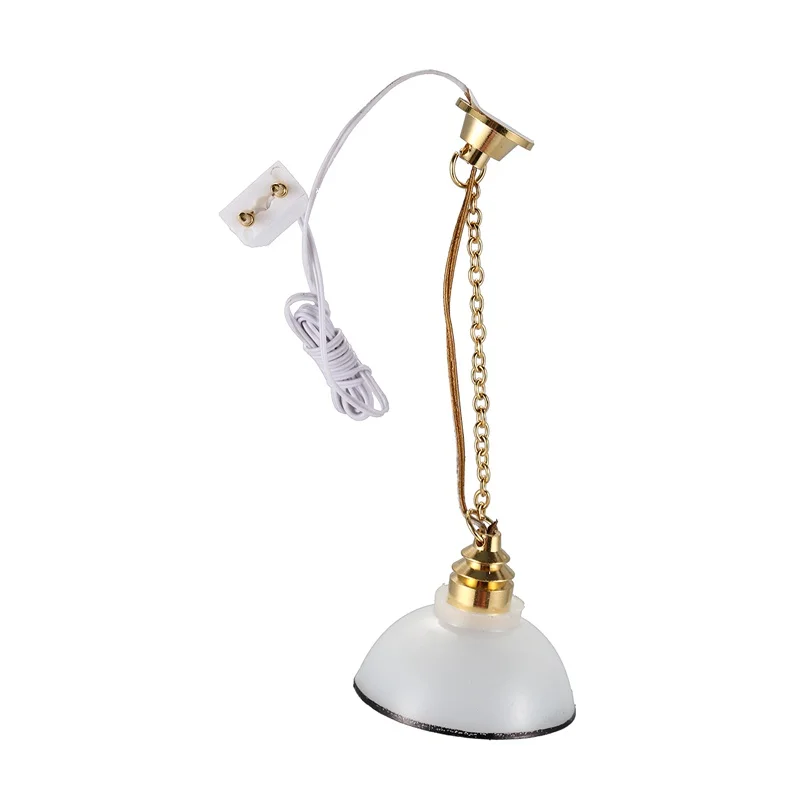 

1/12 Dollhouse Miniature 12V Lamp Light Furniture (Color: Golden & White)