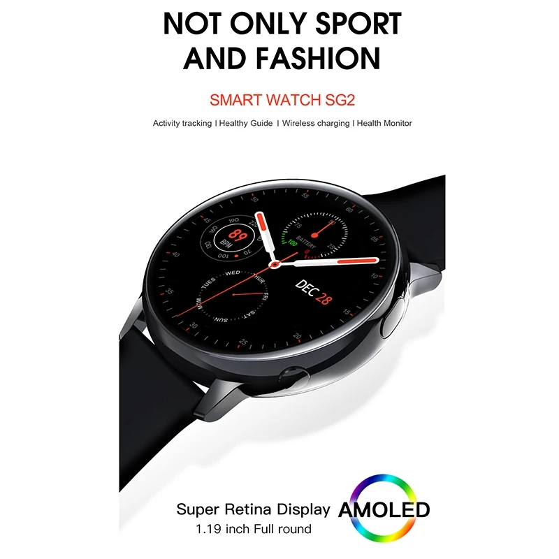 SG2 Smart Watch Full Color Sn HD Press Heart Rate