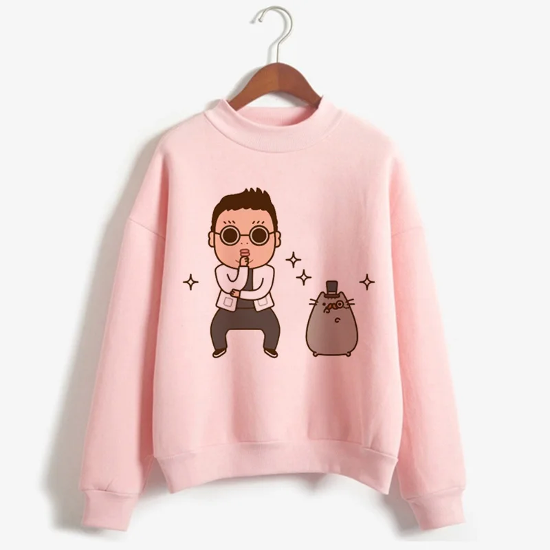 Kawaii Pusheen Кошка веселое Harajuku толстовки с принтом в виде героев мультиков, Для женщин Ullzang милый корейский стиль Толстовка, осень-зима 90s теплый с капюшоном Женский - Цвет: H1741